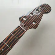 5 String Gloss Zebra wood Bass Guitar Neck part 20 fret 34 inches parts