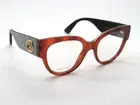 GUCCI GG 0103O 004 Light Havana Tortoise/Silver Glitter 50mm Eyeglasses