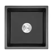 Black Stone Pyragranite Kitchen Laundry Sink Top mount or Undermount 450*450*220