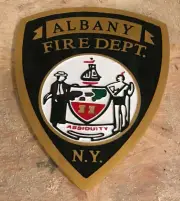 Fire Department Albany 3D routed wood patch sign plaque Custom