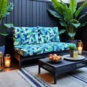 Rockin Cushions Outdoor Slip Covers | Navy Green Banana Leaf Print| Compatible w
