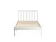 Glebe Pine Wood King Single Bed Sturdy White Frame Timeless White