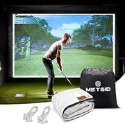 METGID Golf Simulator Impact Screen with 16 Grommet Holes for Golf Training, 118 x 102 inch White Matte Fabric Projection Screen