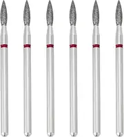 Be In Your Mind 6Pcs Diamond Cuticle Cutter Grinding Nail Drill Bits Emery Nail Polishing for Acrylic Manicure Salon Home Nail Care 2.1x8mm