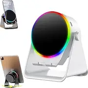 4-in-1 360° Rotating Bluetooth Speaker Stand, Cell Phone Stand with Wireless Bluetooth Induction Speaker, Anti-Slip Base Hd Surround Sound, Induction Connection, Unique Cool (White)