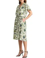 [David Lawrence] Mirabel Silk Dress in Ivory Multi