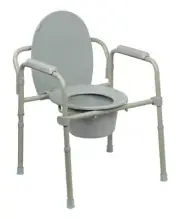 McKesson Folding Steel Frame Commode with 8 QT Bucket - 1 Each / Each -...