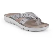 CLIFFS BY WHITE MOUNTAIN Womens Beige Snake Print Best Of Flip Flop Sandal US10