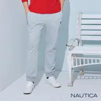 在飛比找momo購物網優惠-【NAUTICA】男裝 素面縮口刷毛運動長褲(灰)