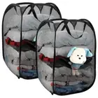 LAUNDRY BAG BIN POPUP MESH WASHING FOLDABLE LAUNDRY BASKET BAG HAMPER STORAGE