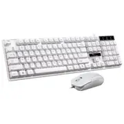Chasing Leopard Q17 104 Keys Usb Wired Suspension Gaming Office Keyboard + Wired Symmetrical Mouse Set(White)