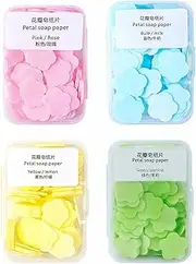 Soap Paper Sheets - Dissolvable 400 Sheets Petal Shape Travel Paper Soap,Soap Paper Sheets Travel Scented Hand Bath Foaming Paper Soap Confetti Slide Flakes for Travel and Outdoor