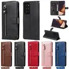 Zipper Wallet Leather Flip Phone Case For Samsung S20 S21 S22 S23 A33 A53 A23 5G