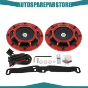 Electric Compact Car Horn Raging Sound Chrome Red For Car SUV Truck 12V 115db 8A