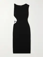 [ST. AGNI] ST. AGNI - + Net Sustain Arc Cutout Stretch-crepe Midi Dress - Black - x small x small Black