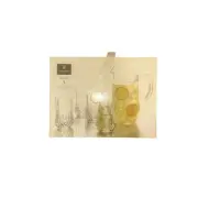 Gibson Jewelite 5 Piece Glass Tumbler and Glass Pitcher Set
