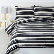 Jason Commercial Brighton Quilt Cover Set Charcoal/Cream
