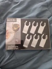 Stemware Plate Clips Stainless Steel Set of 6 #6 5 6 7