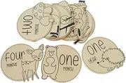 Levemolo 12pcs Monthly Milestone Discs for Growth Animal Themed Milestone Cards for Newborn Photo Props Present for Parents