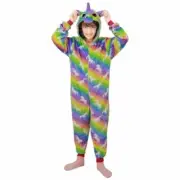 Kids Girls A2Z Onesie One Piece Unicorn Print Soft Rainbow Xmas Costume 2-13 Yrs