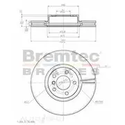 Bremtec Euro-Line GeoZinc Coated Brake Rotor - BDR23280EL
