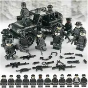 Swat Car And 12pc Police Military Mini Figures Weapon Army Soldier