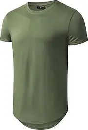 [LETAOTAO] Long Shirts for Men Hip Hop Shirts Longline Tie Dye Shirts Hipster Gym T Shirts Scallop Tee(Regular&Big and Tall)