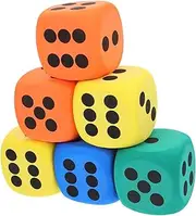 Toddmomy 6 Pcs Large Eva Foam Dice Multi Sided Game Props for Classroom Activities and Party Games Lightweight Versatile Fun for Group Play