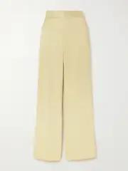 [SASUPHI] SASUPHI - Andrea Silk-blend Satin Straight-leg Pants - Yellow - IT40 IT 40 Yellow