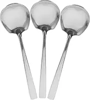 Luxshiny Ergonomic Handle Stainless Steel Spoons 3-Piece Large Serving Spoons for Kitchen Buffet Hotel