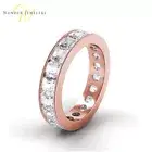 3.5ctw Asscher Diamond Channel Set Eternity Band 14K Rose Gold (H-I/VS2-SI1)