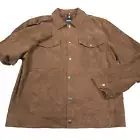 $645 Hugo Boss Motheo Snap Front Goat Leather Jacket Mens Size 46R