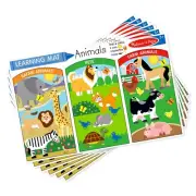 NEW! ONE Melissa & Doug Learning Mat: Animals Double Sided Find & Circle/ Color