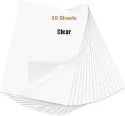 Printable Transparent Sticker Paper - 8.5" X 11" Blank Custom Label Sticker Sheets - 30 Clear Sheets - for Inkjet Printers