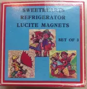 NIB J.S.N.Y. Sweethearts Refrigerator Lucite Magnets Set of 3 Taiwan #5251