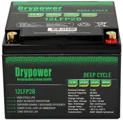 Drypower 12LFP28 Lithium Iron Phosphate 12.8V 28.8Ah Rechargeable Battery