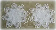 Doilies SET of 2 Round DECADENT WHITE European Lace
