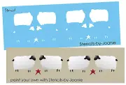 Stencil 2" Tall Woolen Sheep Heart Star Border Country Folk Art DIY Craft Signs