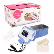 Mini Portable 12V 1.5L Car Electric Plug in Heating Food Lunch Box BLUE COLOR