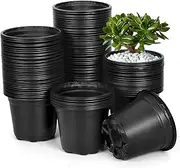 DUNPUTE 120 Pack 4 Inch Nursery Pots for Plants, Plastic Seeds Starter Pots with Drainage Holes, Small Plastic Plant Pots for Succulents Seedling Cutting Transplanting