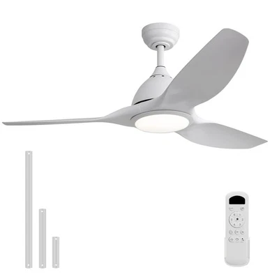 52 Inch Ceiling Fans with Lights and Remote White Ceiling Fan with Light Larg...