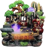 Tabletop Water Fountain Tabletop Fountain Chinese-style Alpine Flowing Water Desktop Fountain Interior Decoration Atomization Table Fountain Desk Lucky Decoration Ornaments Office Relaxation Meditatio