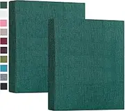Mublalbum 2 Pack Small 5x7 Photo Album Linen Cover Mini Brag Book Each Holds 52 Vertical Pockets for Artwork Postcards or Picture Storage (Dark Green)