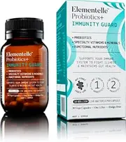 Elementelle Immunity Guard – Immune Support Supplement with Probiotics, Prebiotics, Vitamin C, A, B6 & B12, Zinc, Selenium & Folate B9 – Immune Defence Pills for Women, Men - Non-GMO 60 Capsules