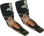 [FHEDVBN] Beautiful Moth Arm Sleeves Compression Arm Covers for Men Women Outdoor Sun Sleeves Cooling Sports Sleeve, Black