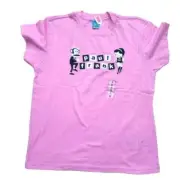 Vintage Paul Frank Womens Tshirt, Julius, 50's Theme, Pink, Small