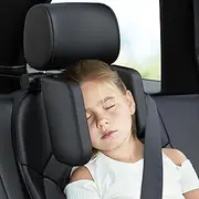 Car Seat Headrest Pillow,Head Neck Support Detachable,Premium seat held Pillow, 180 Degree Adjustable Both Sides Travel Sleeping Cushion for Kids Adults (Black)