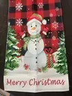 Snowman Merry Christmas Red/Black Plaid 13x90” Table Runner