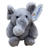 Wishpets NWT Lovey Security Plush Elephant Gray Stuffed Animal Black Blue Eyes