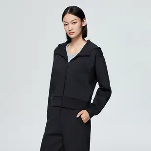 Gap 女裝 Logo連帽外套 空氣三明治系列-黑色(891632)